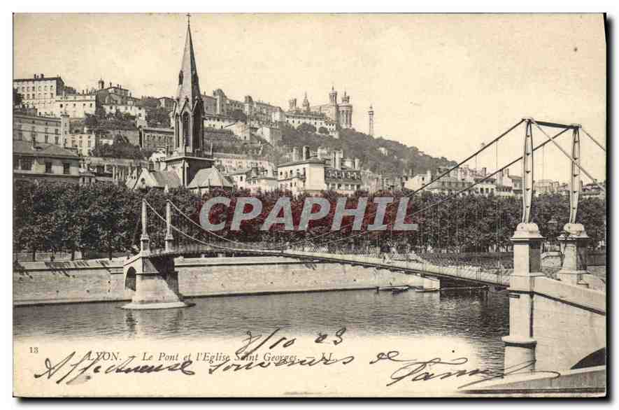 CPA Lyon Le Pont et l'Eglise Saint Georges 