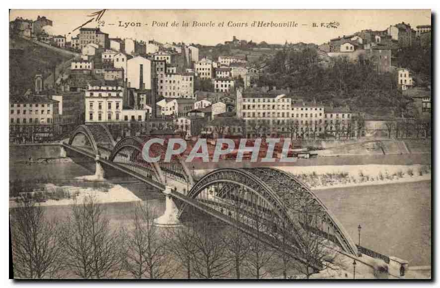CPA Lyon Pont de la Boucle et Cours d'Herbouville 