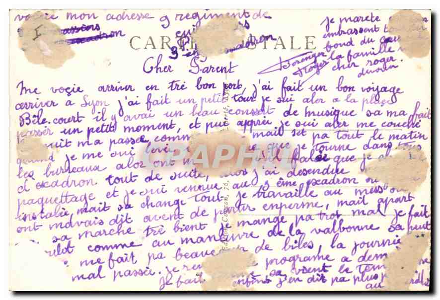 CPA Lyon La Fontaine Bartholdi  — Verso