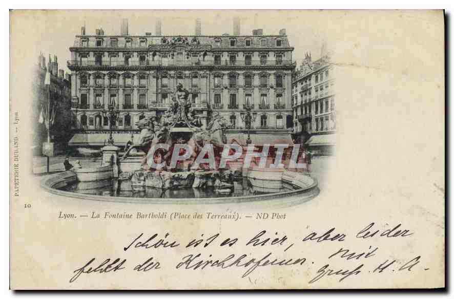 CPA Lyon La Fontaine Bartholdi Place des Terreaux 