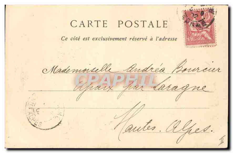 CPA Lyon La Fontaine Bartholdi Place des Terreaux  — Verso