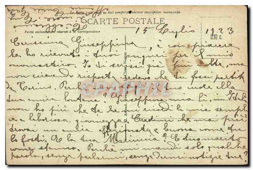 CPA Lyon Hotel de Ville cote Ouest  — Verso