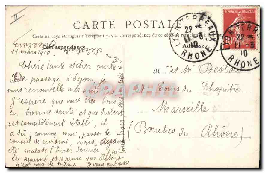 CPA Lyon Le Palais Saint Pierre  — Back