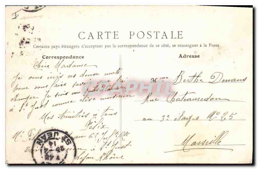 CPA Lyon Fourviere Vue generale  — Rückseite
