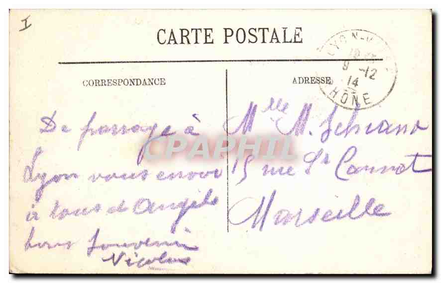 CPA Lyon La Cathedrale Saint Jean Grand Portail  — Verso