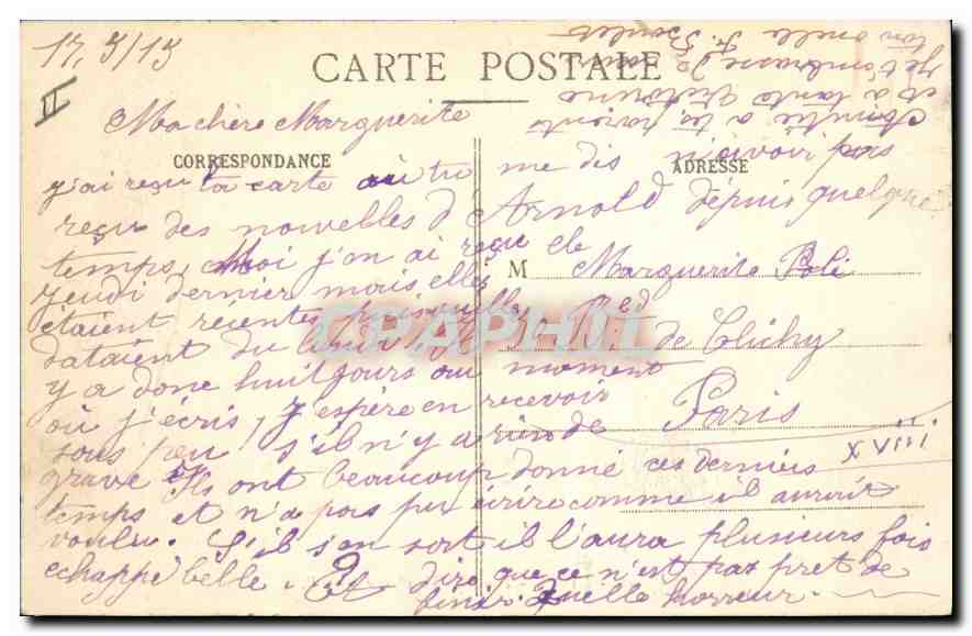 CPA Lyon Pont de l'Universite Bateau Peniche — Verso