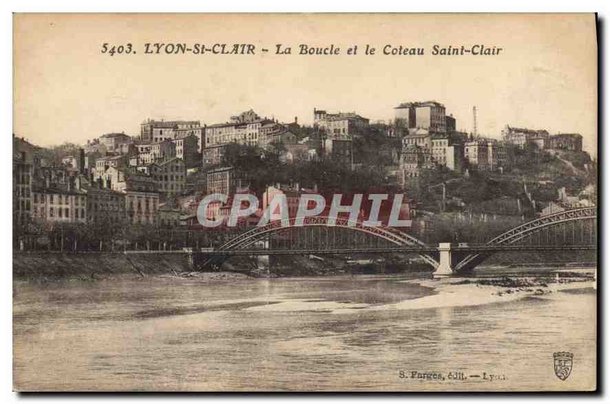 CPA Lyon St Clair La Boucle et le Coteau Saint Clair 