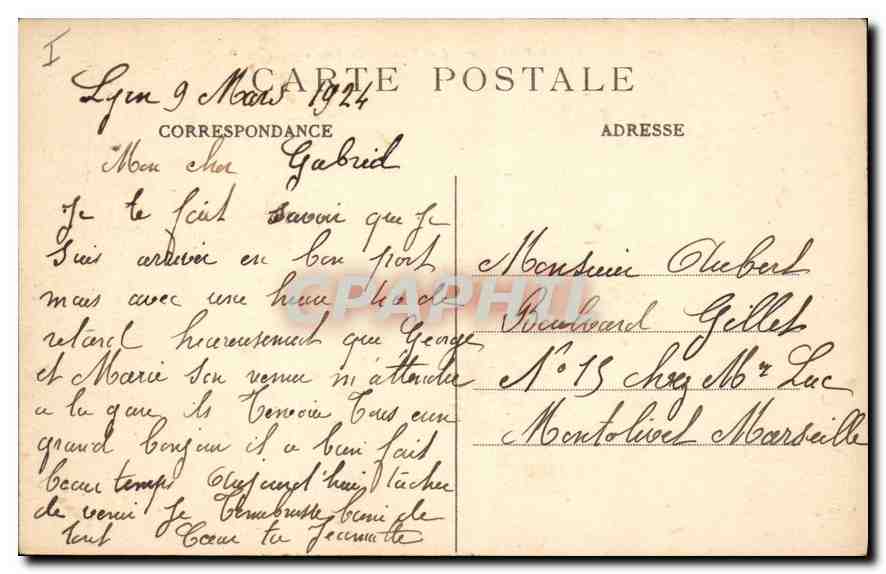 CPA Lyon Le Pont Morand et Coteau de Fourviere  — Verso