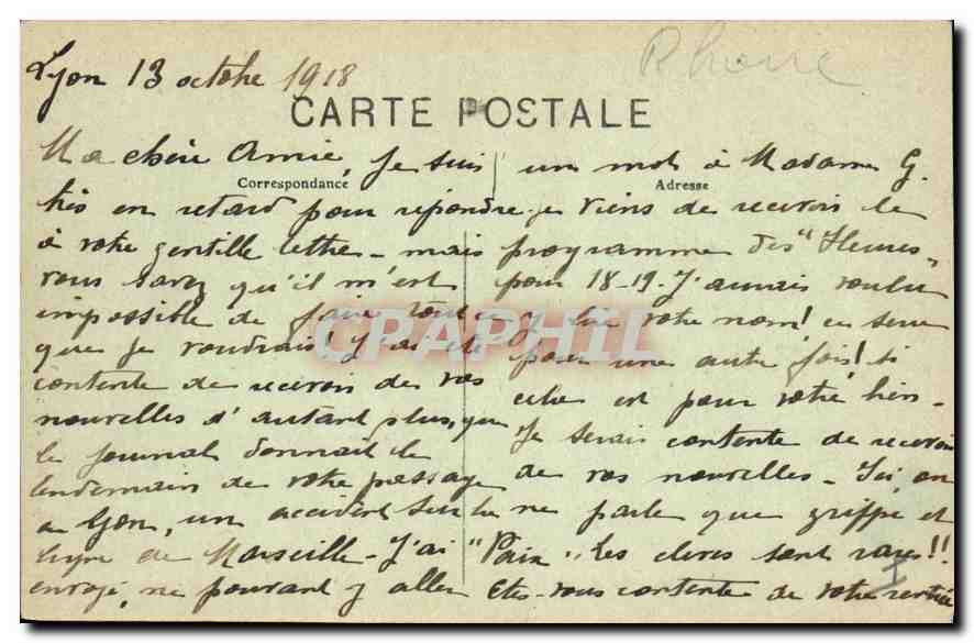 CPA Lyon Eglise d'Ainay  — Verso