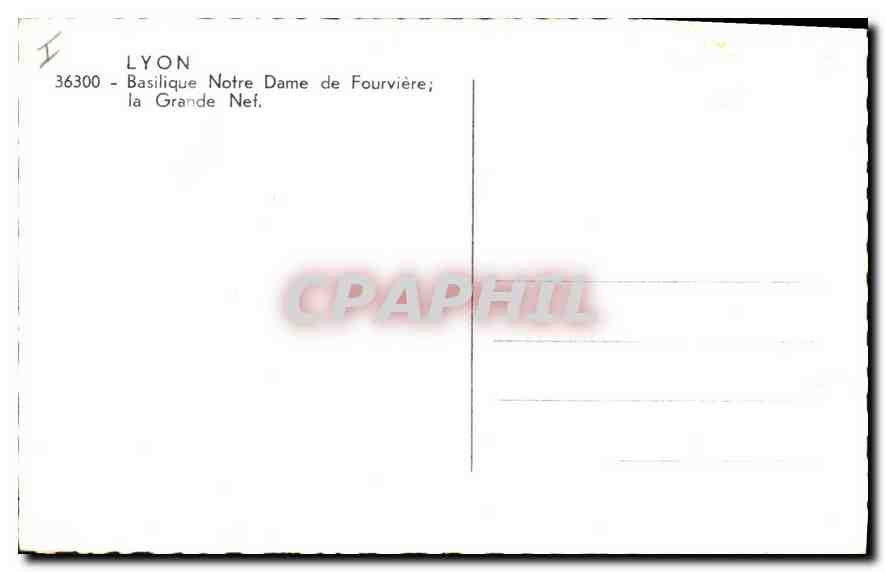 CPA Lyon Basilique Notre Dame de Fourviere le Grande Nef  — Verso