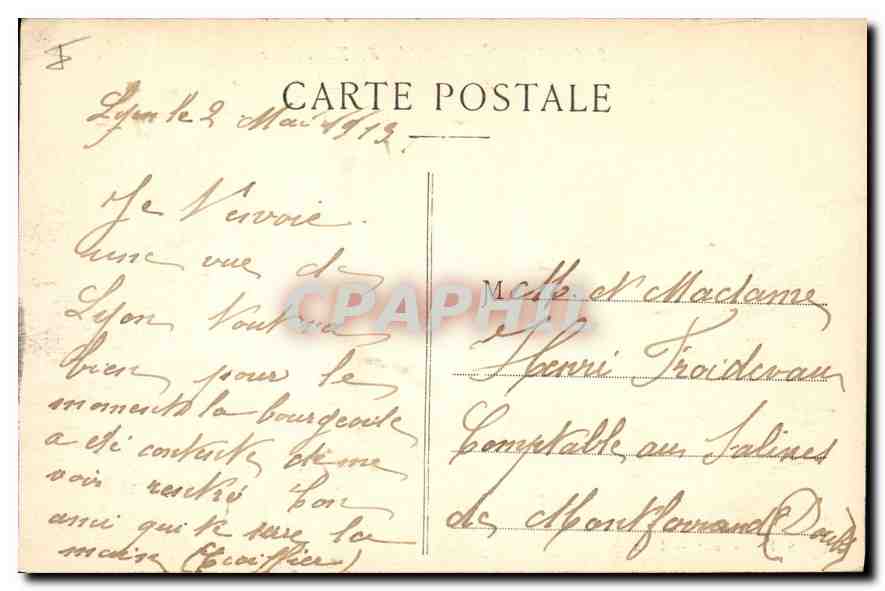CPA Lyon Abside de Fourviere  — Verso