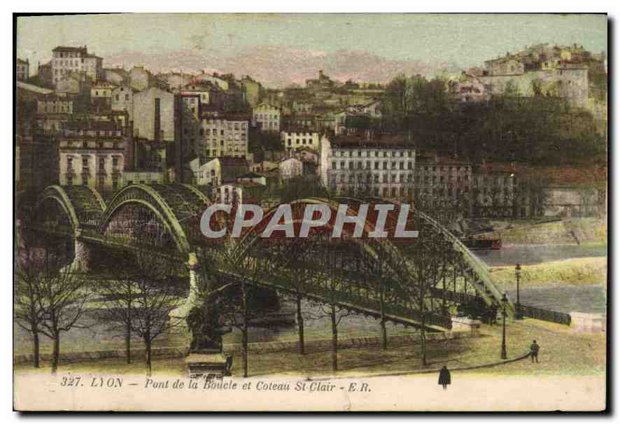 CPA Lyon Pont de la Boucle et Coteau St Clair 