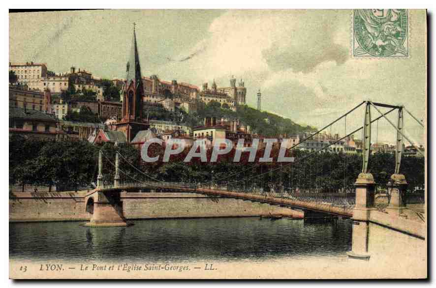 CPA Lyon Le Pont et l'Eglise Saint George 