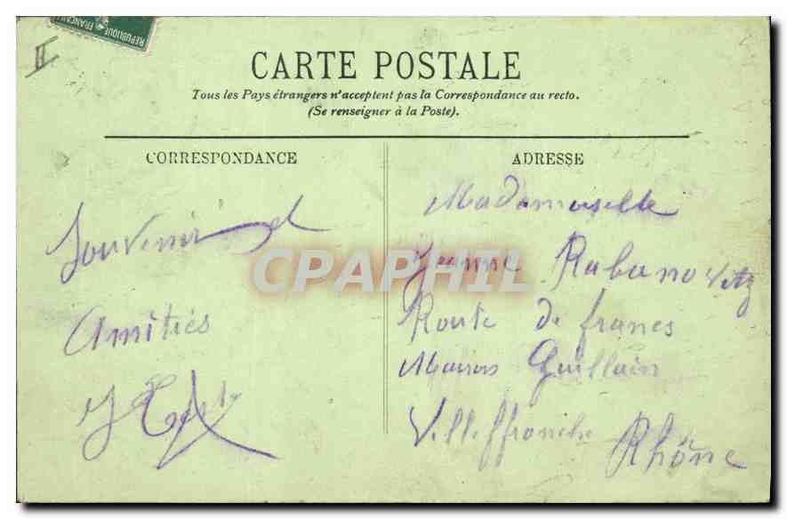 CPA Lyon Pont du Palais de Justice  — Verso
