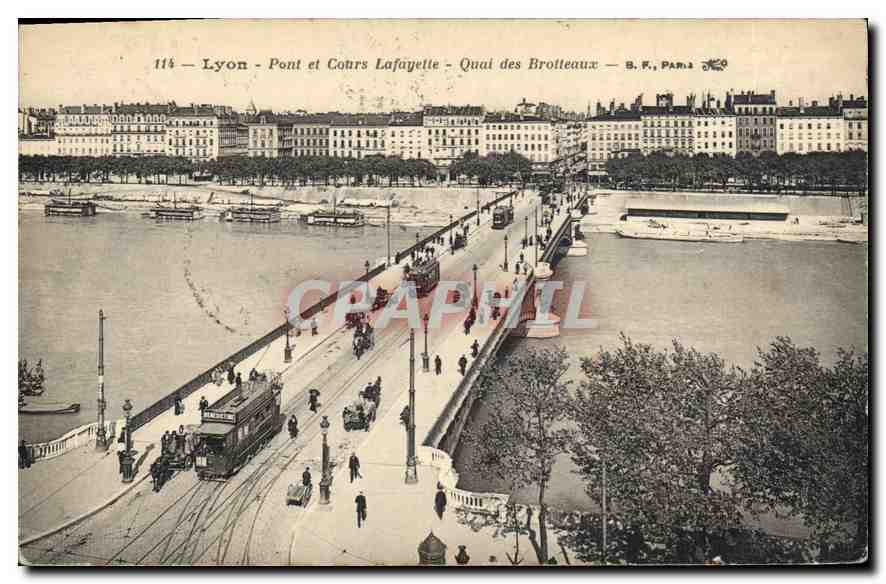 CPA Lyon Pont et Cours Lafayette Quai des Brotteaux 
