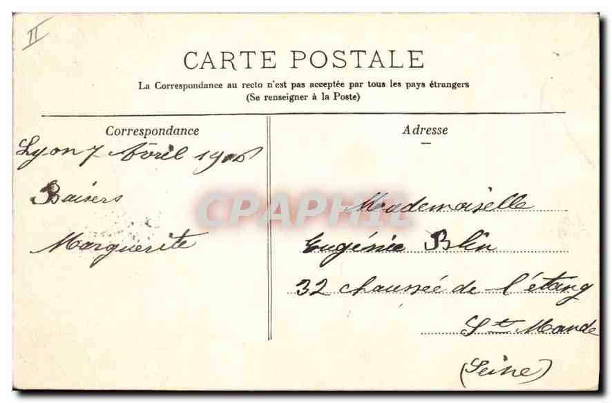 CPA Lyon Pont de la Boucle  — Verso