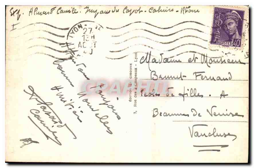 CPA Lyon Le Confluent du Rhone et de la Saone  — Verso
