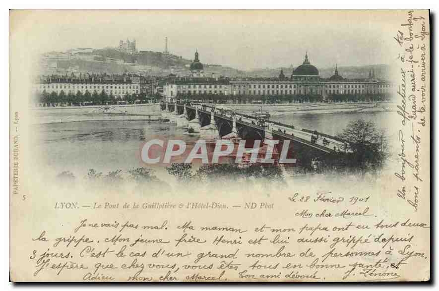 LYON — Le Pont de la Guillotière & l'Hôtel-Dieu — ND Plett