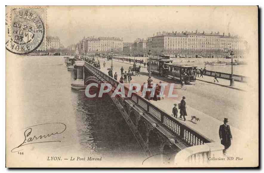 CPA Lyon Le Pont Morand Tramway