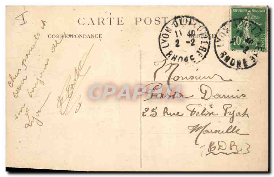 CPA Lyon Pont Gallieni  — Verso