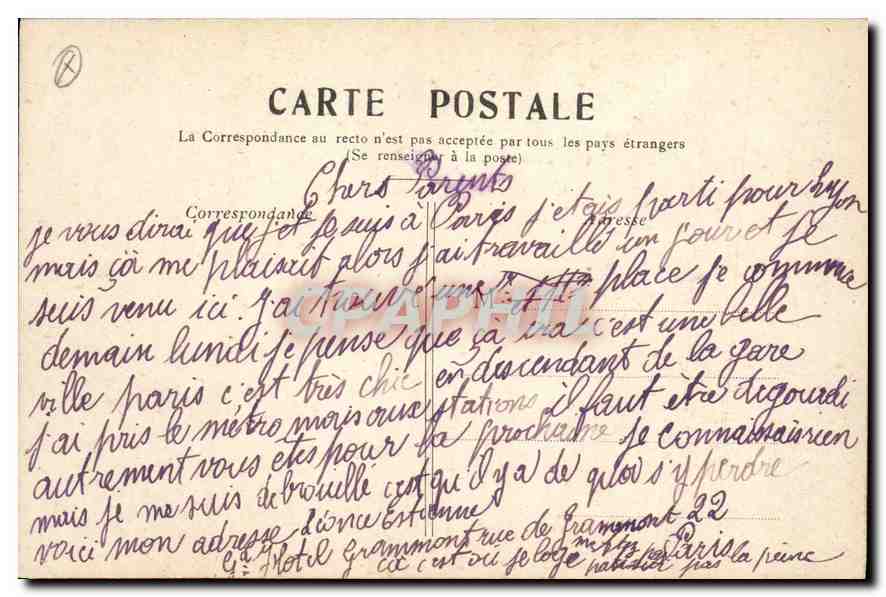 CPA Paris La Basilique du Sacre Coeur  — Rückseite