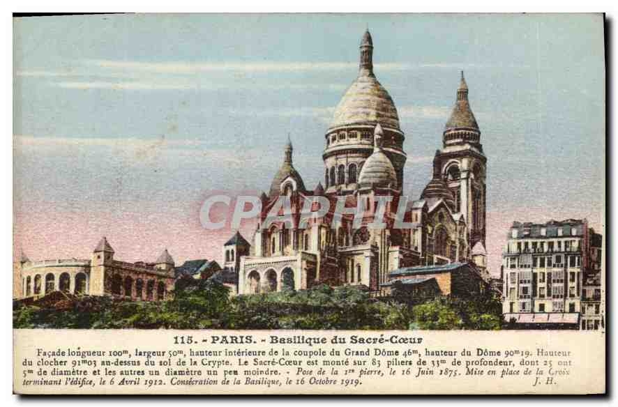 PARIS - Basilique du Sacré-Cœur — éditeur J.H., n° 115