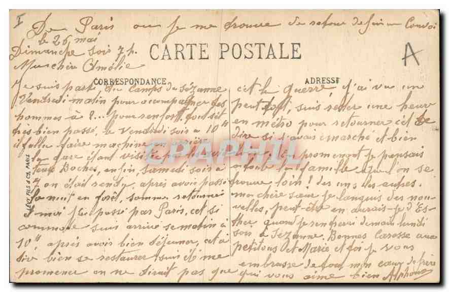 CPA Paris XVIII Le Sacre Coeur  — Rückseite
