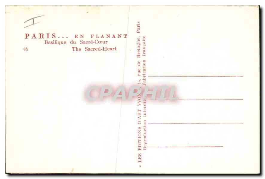 CPA Paris En Flanant Basilique du Sacre Coeur  — Rückseite