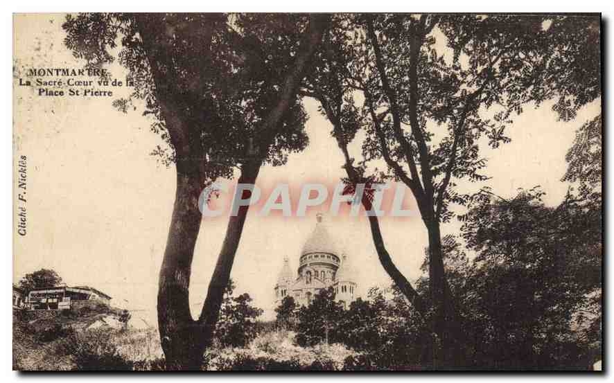 CPA Montmartre La Sacre Coeur vu de la Place St Pierre 