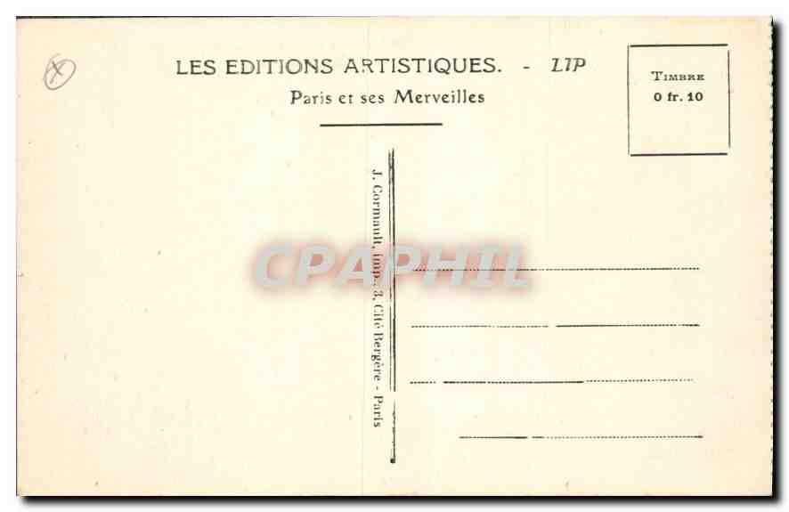 CPA Paris Le Sacre Coeur de Montmartre  — Rückseite