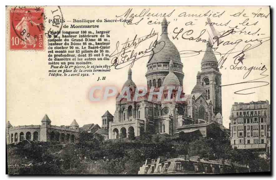 Paris — Basilique du Sacré-Cœur de Montmartre — J.H. éditeur