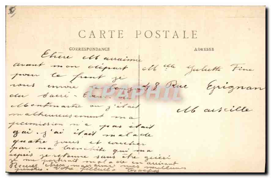 CPA Paris du Sacre Coeur de Montmartre Hirondelles Oiseaux — Rückseite