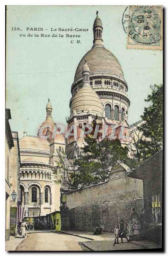 CPA Paris Le Sacre Coeur vu de la Rue de la Barre 