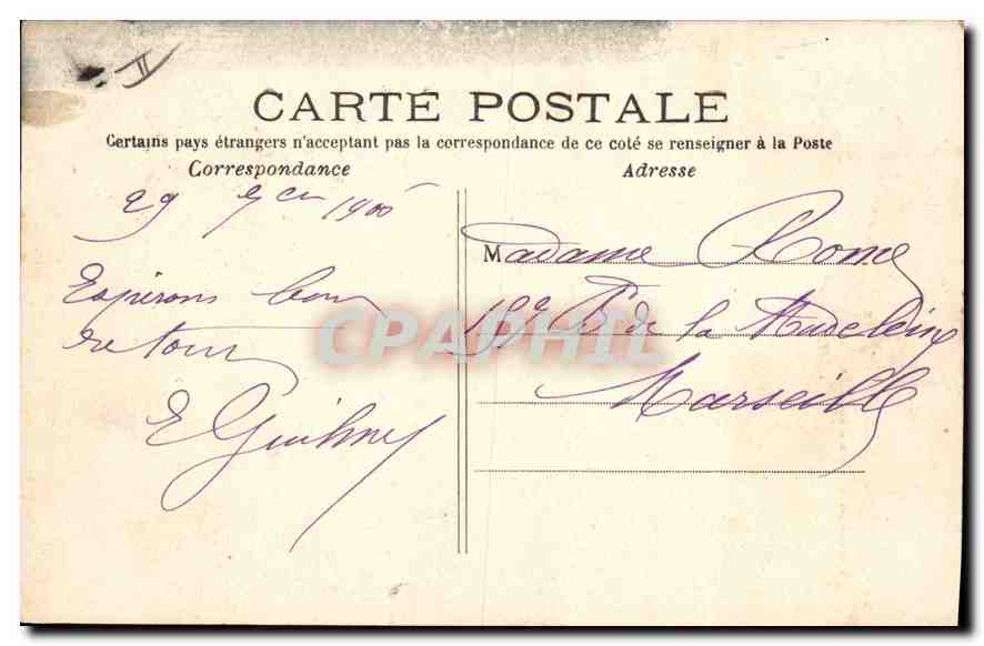 CPA Paris Le Sacre Coeur vu de la Rue de la Barre  — Rückseite