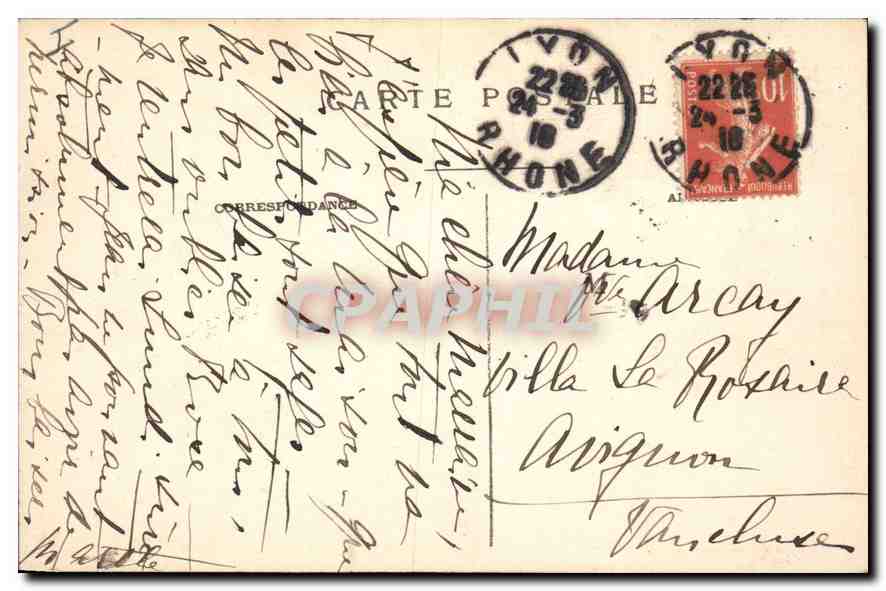 LYON — L'Hôtel de Ville — E.R. n°26 — Verso