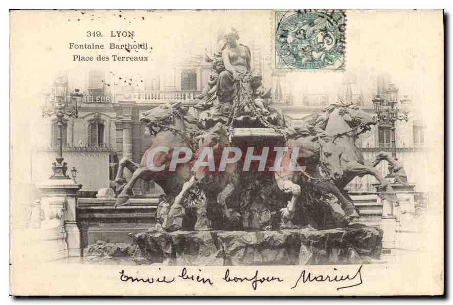 Fontaine Bartholdi, Place des Terreaux — Lyon — éditeur anonyme, n° 349