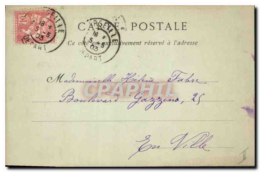 CPA Lyon La Fontaine Bartholdi Place des Terreaux  — Verso