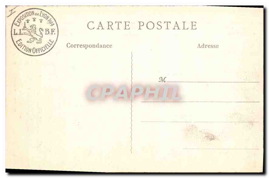 CPA Lyon Exposition Internationale 1914 Le Salon d'honneur du Palais Parisien  — Verso