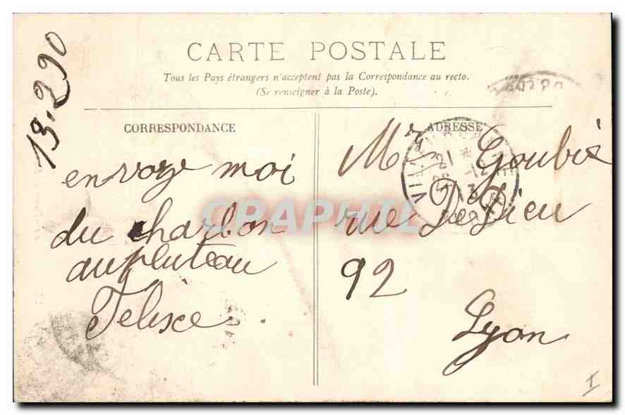 CPA Lyon Notre Dame de Fourviere  — Verso