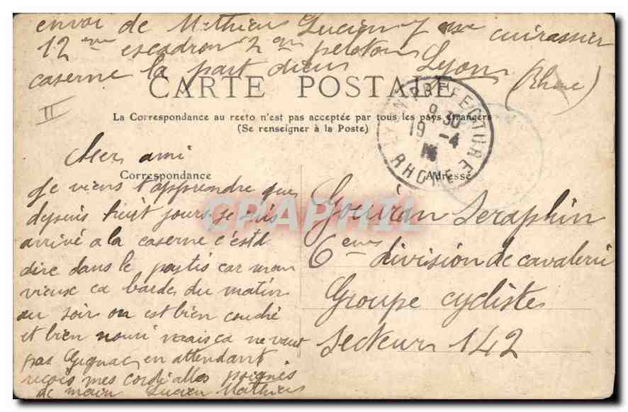 CPA Lyon Plateau de Fourviere et Restaurant Gay  — Verso