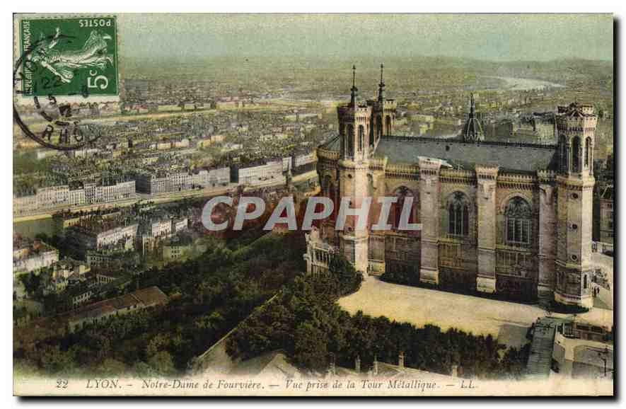 CPA Lyon Notre Dame de Fourviere Vue prise de la Tour Metallique 