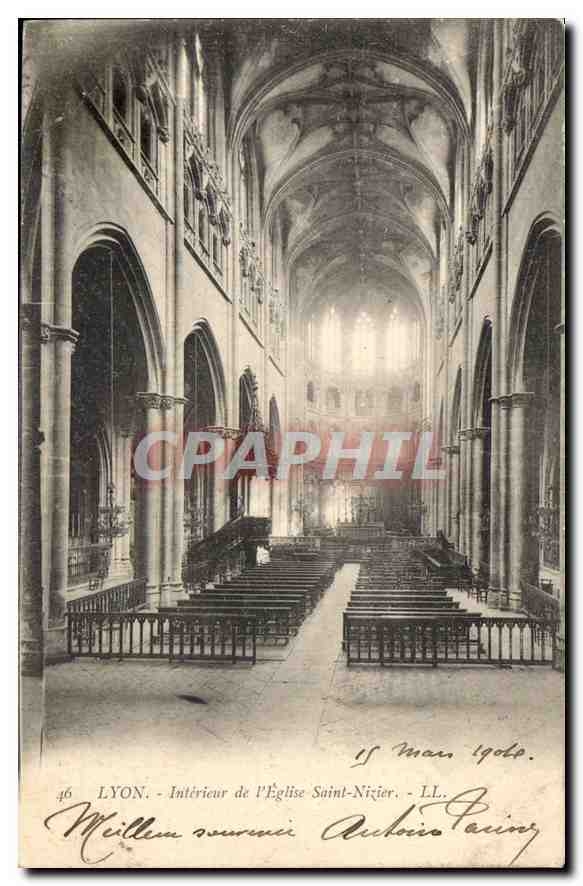 CPA Lyon Interieur de l'Eglise Saint Nizier 