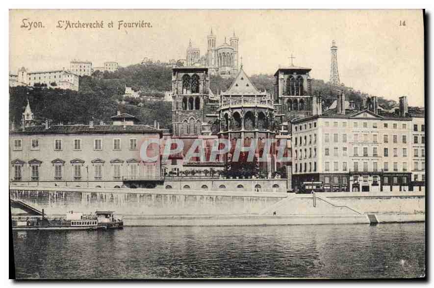 CPA Lyon L'Archeveche et Fourviere 