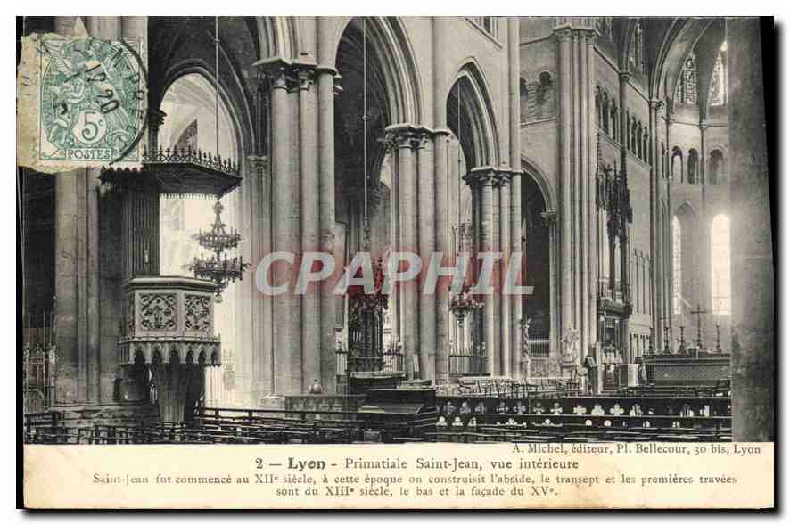 CPA Lyon Primatiale Saint Jean vue interieure 