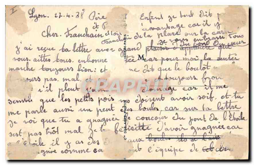 CPA Lyon La Pont de la Guillotiere l'Hotel Dieu et la Colline de Fourviere  — Rückseite