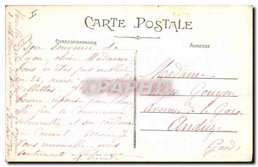 CPA Lyon Pont du Midi et Quai Gailleton  — Rückseite