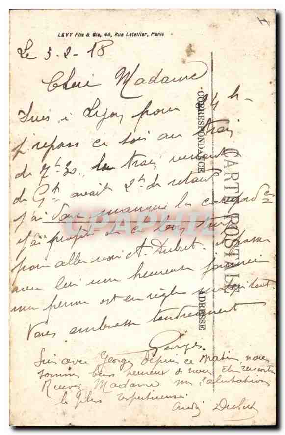 CPA Lyon Pont du Change et Coteau de Fourviere  — Rückseite