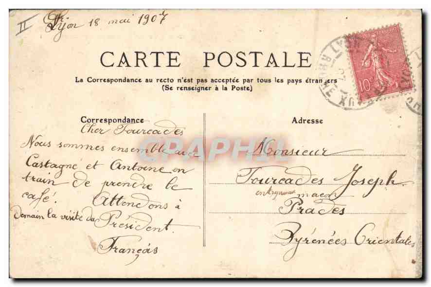 CPA Lyon Pont de la Guillotiere  — Verso