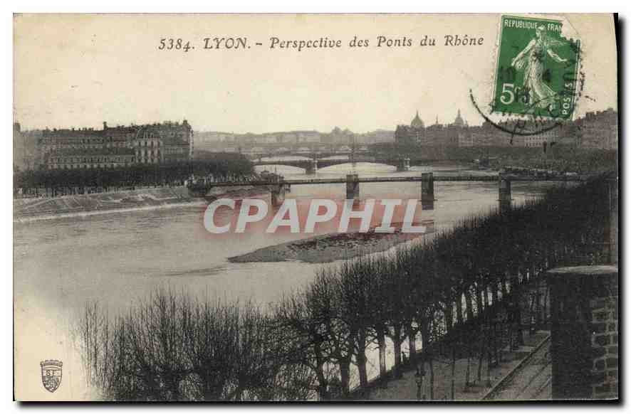 CPA Lyon Perspective des Ponts du Rhone 