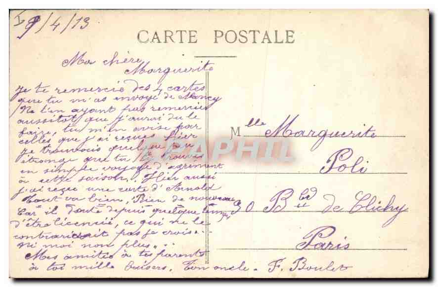 CPA Lyon Perspective des Ponts du Rhone  — Verso